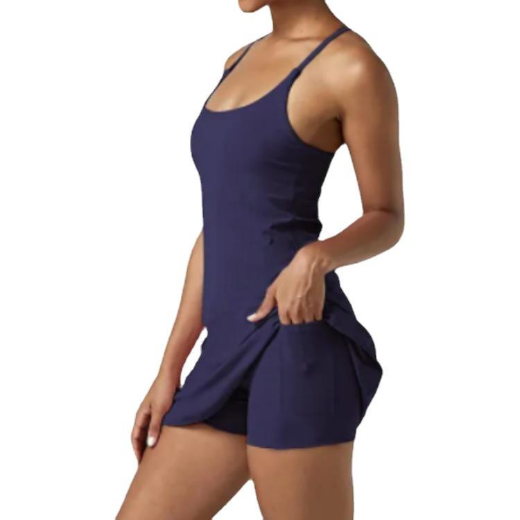 Golf all-in-one tennis skirt sleeveless and backless