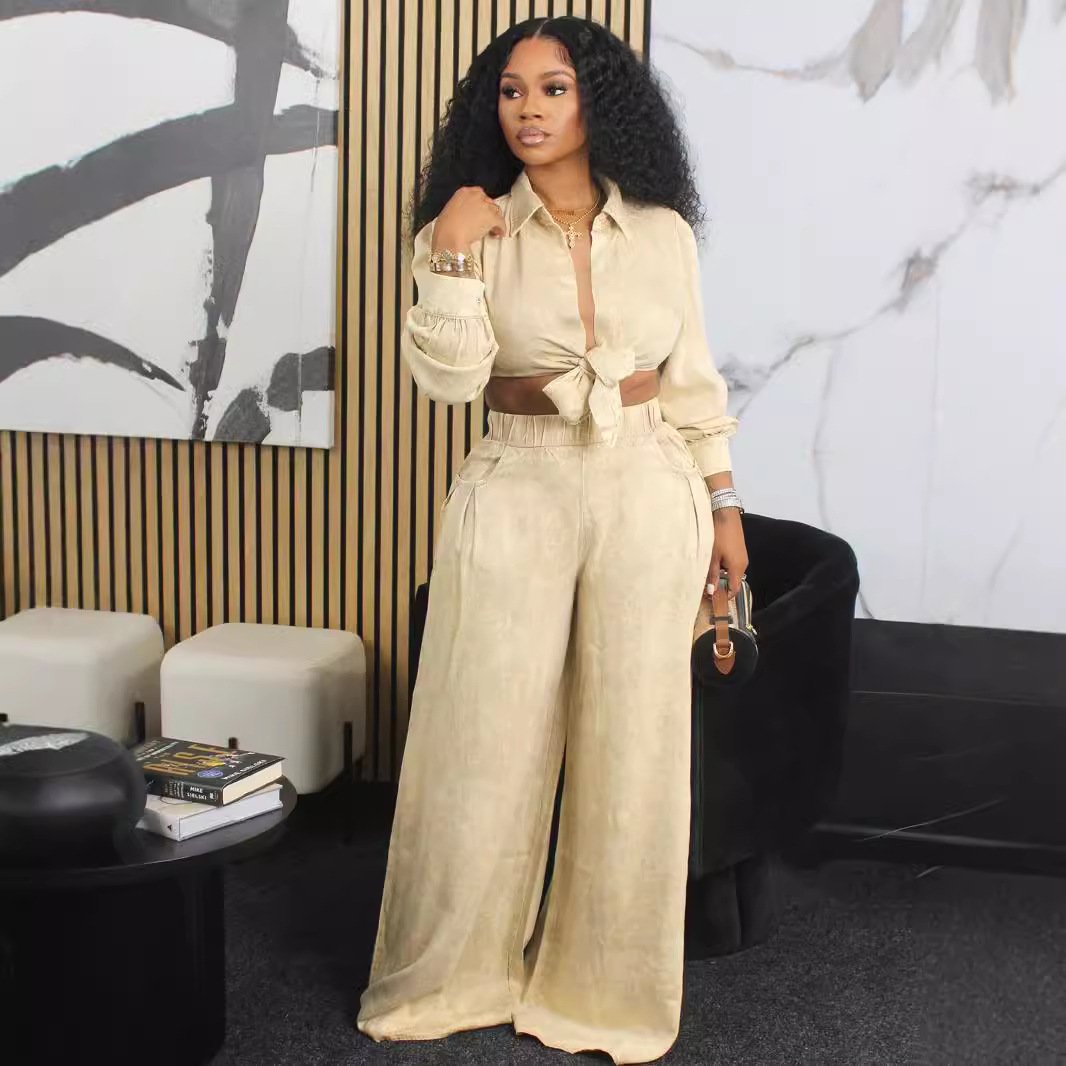Long sleeve casual wide leg pants suit(Buy two and get free shipping!📣)