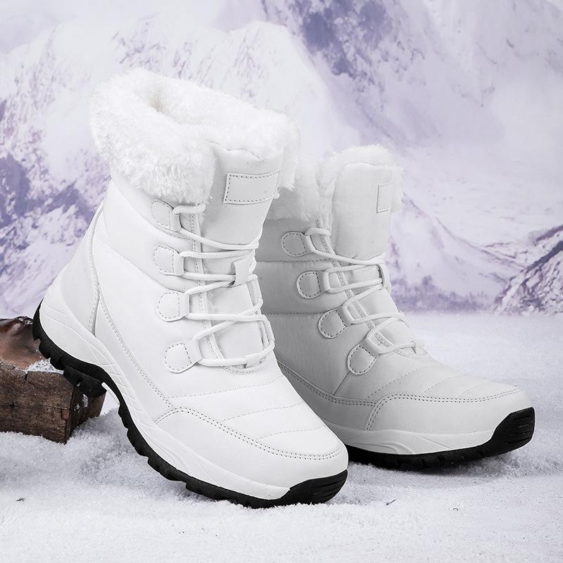 Long plush and warm women's snow boots