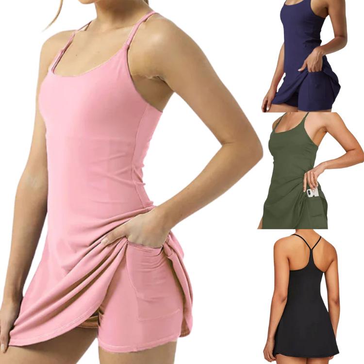 Golf all-in-one tennis skirt sleeveless and backless
