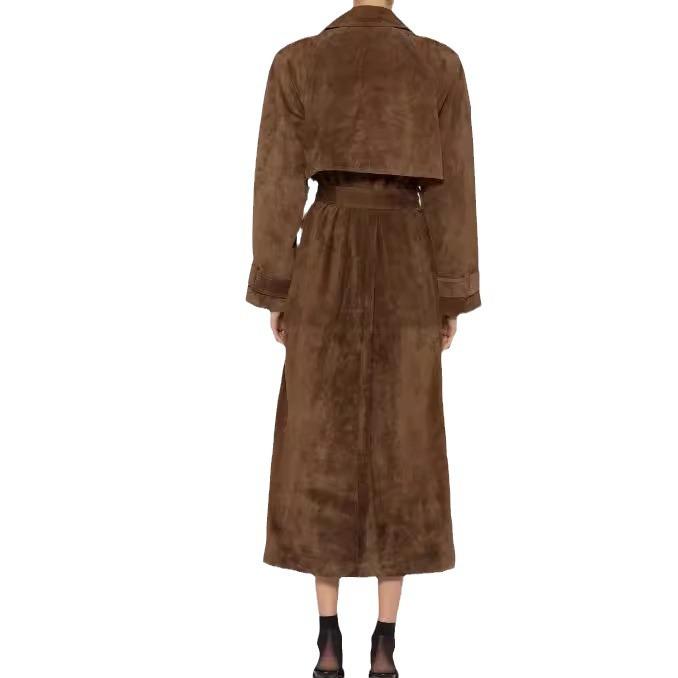 Belted waisted extra long coat