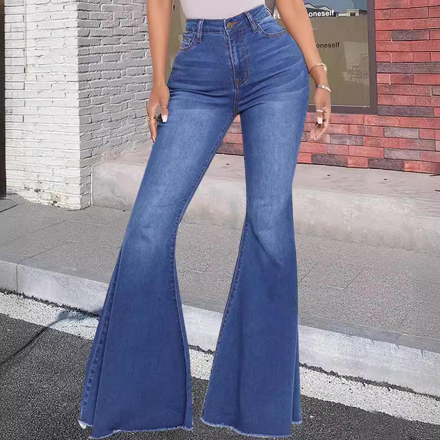 Women's high waist slim fit flared jeans