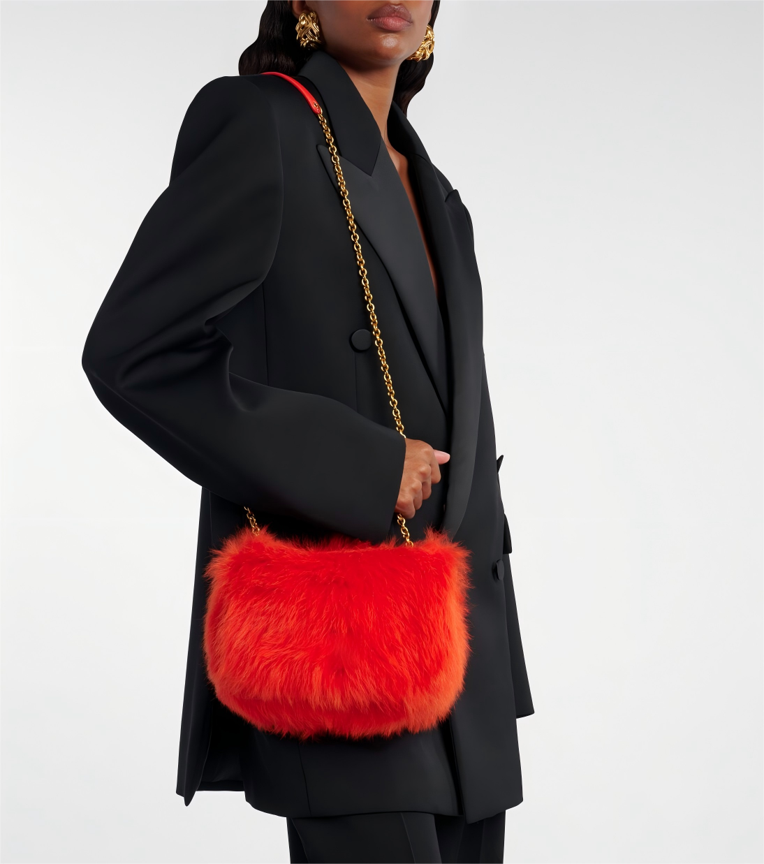 Faux fur crossbody bag