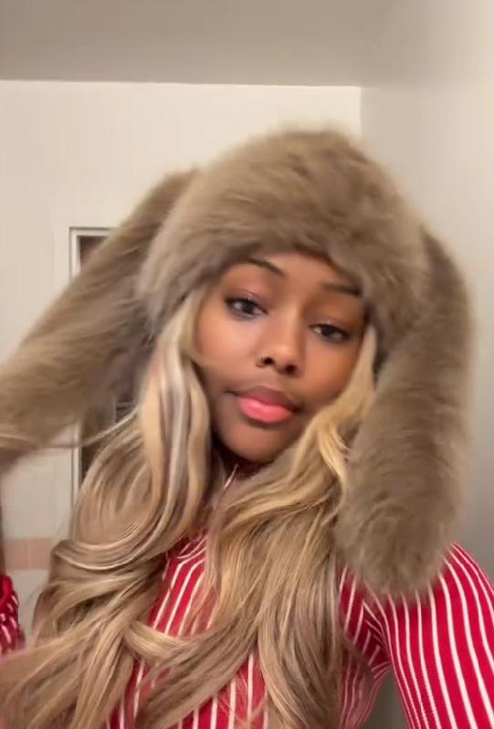 Imitation mink long ear rabbit hat