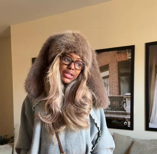 Imitation mink long ear rabbit hat