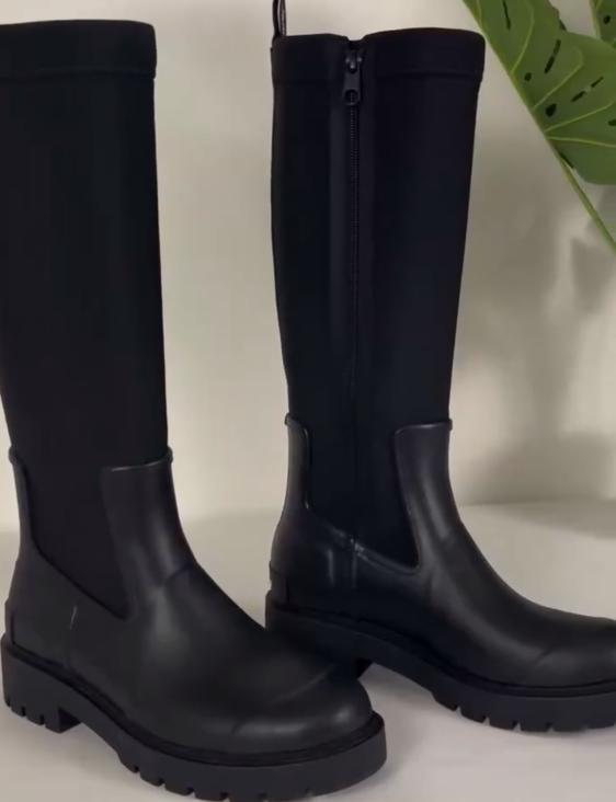High top rain boots thick sole boots