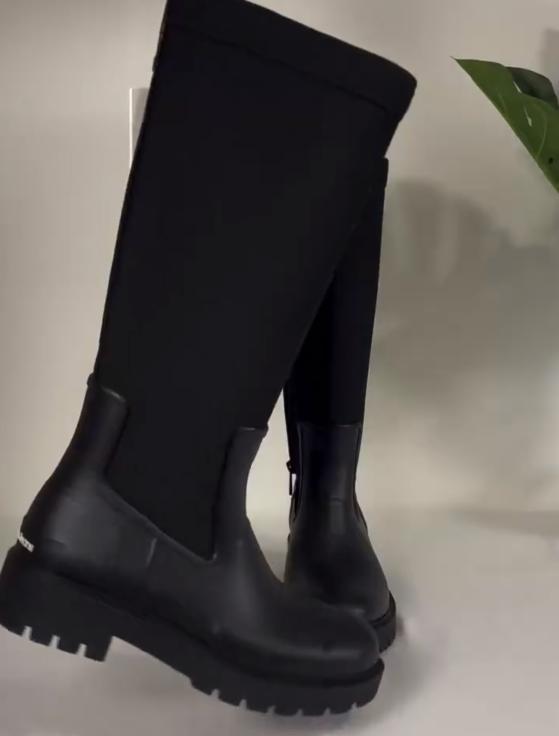 High top rain boots thick sole boots