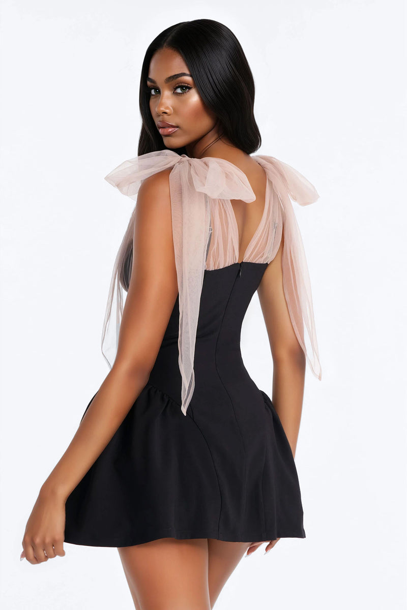 Tulle Mini Dress - Black