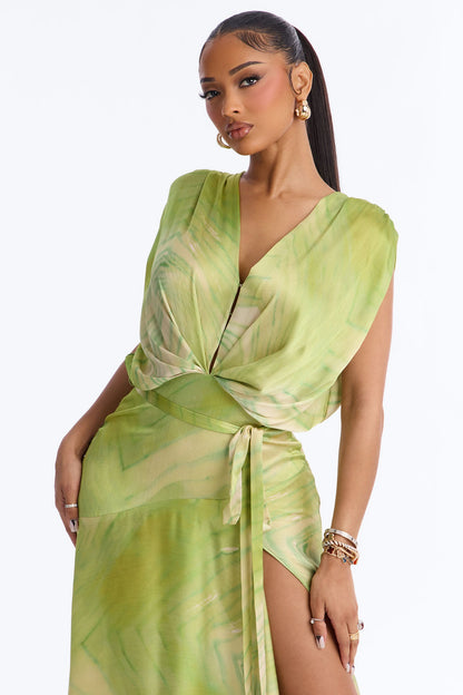 Satin Maxi Dress - Periwinkle