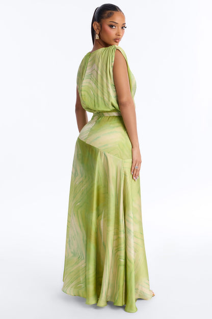Satin Maxi Dress - Periwinkle