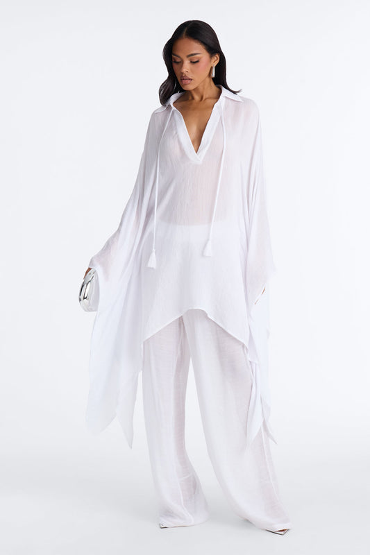 Linen Pant Set - White