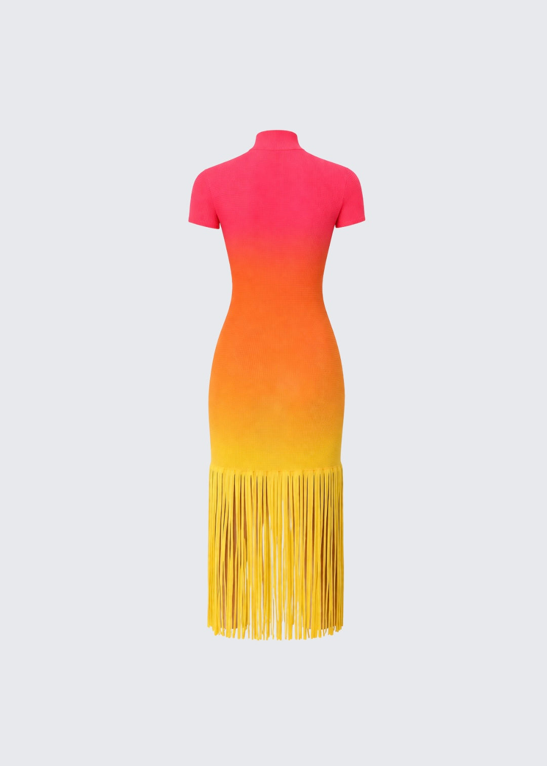 Ombré-effect stretch maxi skirt with fringe detail