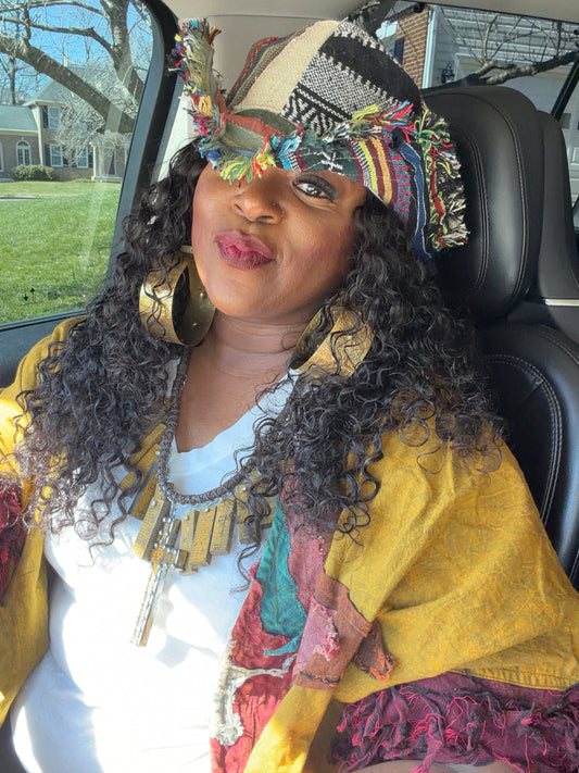 Patchwork Frayed Bucket Hat-Unisex (One of a Kind-PatchWork Colors and Designs Vary on Each Hat)