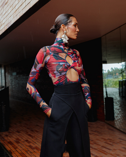 Wide-leg wrap pants