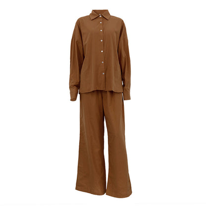 Linen shirt + straight pants set