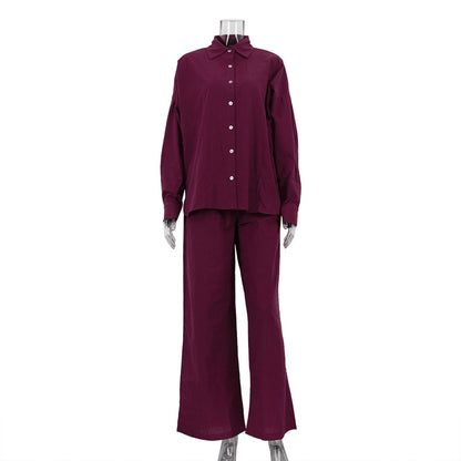 Linen shirt + straight pants set