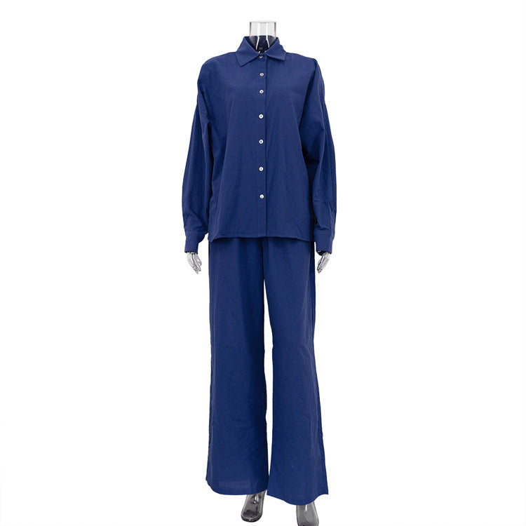 Linen shirt + straight pants set