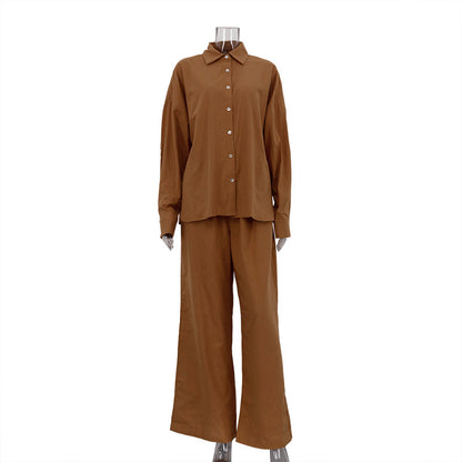 Linen shirt + straight pants set