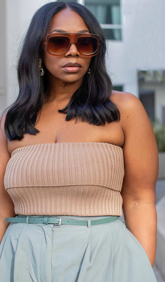 Stretchy ribbed Tube Top