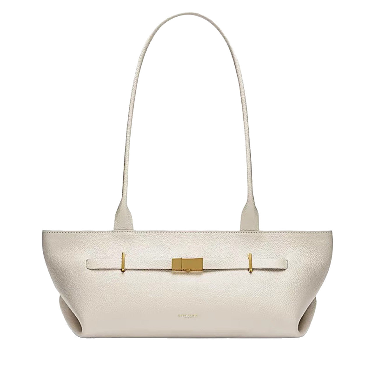 Genuine leather baguette shoulder bag
