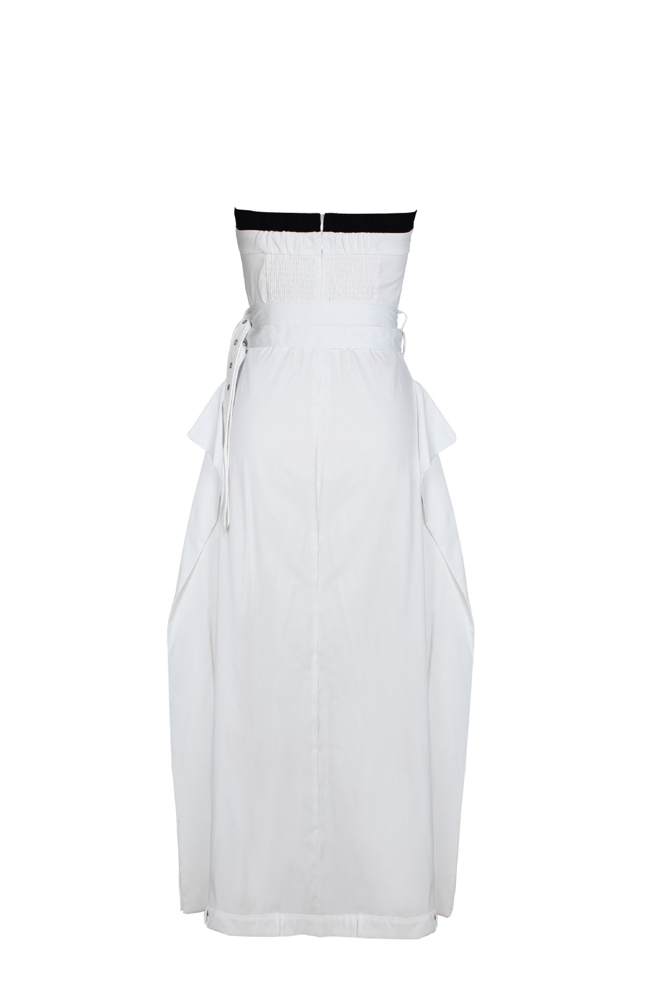 Single-breasted double-belt wrap dress with a wide skirt