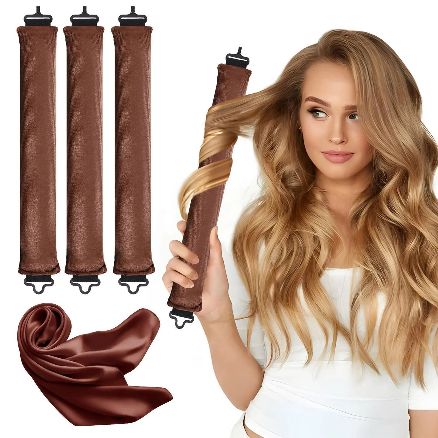 Curling artifact heatless curling iron big wave curling iron sleeping curling iron silk scarf set
