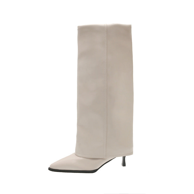 Slim high-heeled trouser boots
