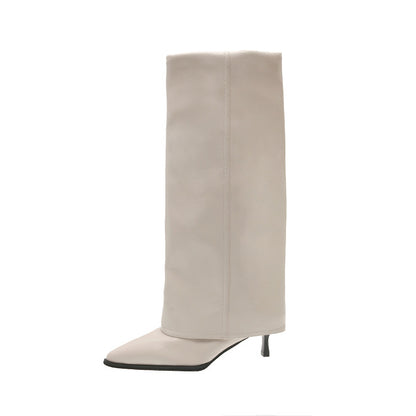 Slim high-heeled trouser boots