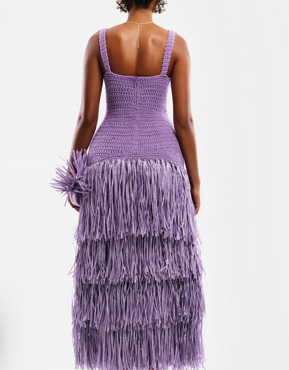 Raffia Tiered Skirt Dress