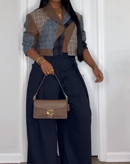 Patchwork suit jacket