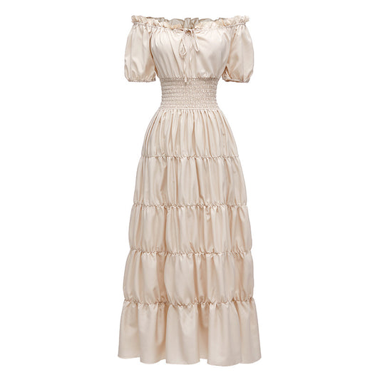 One-shoulder waist cake skirt