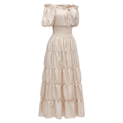 One-shoulder waist cake skirt