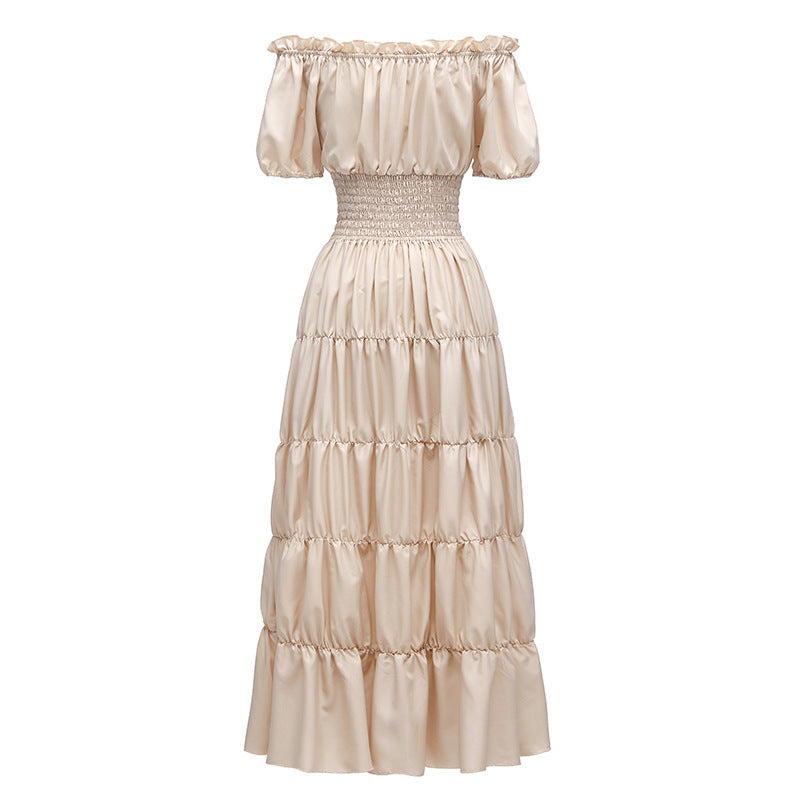 One-shoulder waist cake skirt