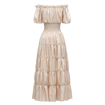 One-shoulder waist cake skirt
