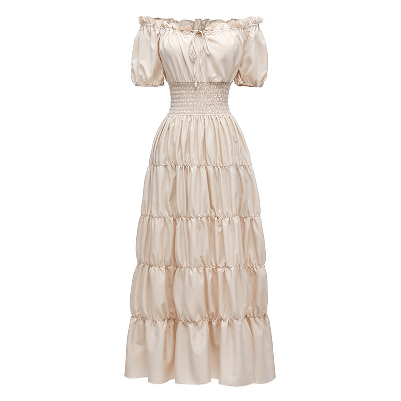 One-shoulder waist cake skirt