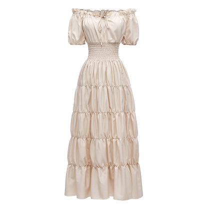 One-shoulder waist cake skirt