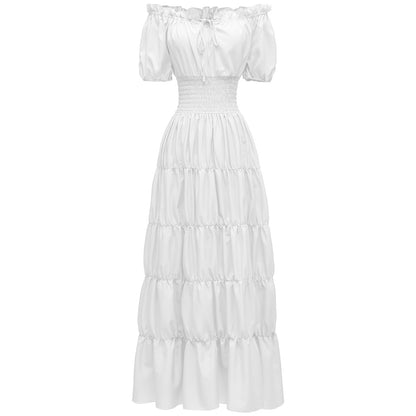 One-shoulder waist cake skirt