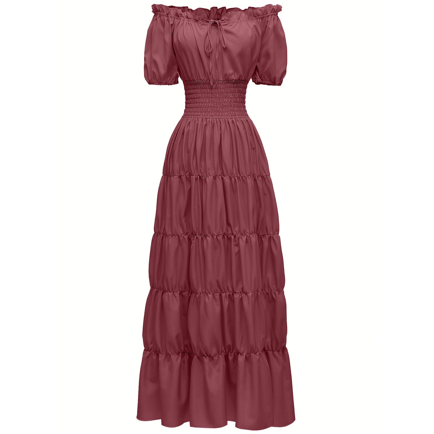 One-shoulder waist cake skirt