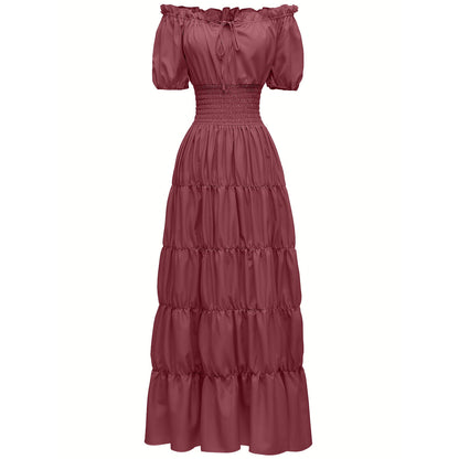 One-shoulder waist cake skirt