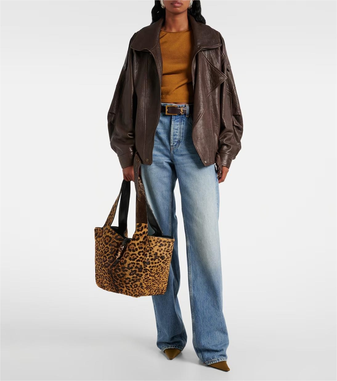 Leopard print large capacity tote bag/handbag