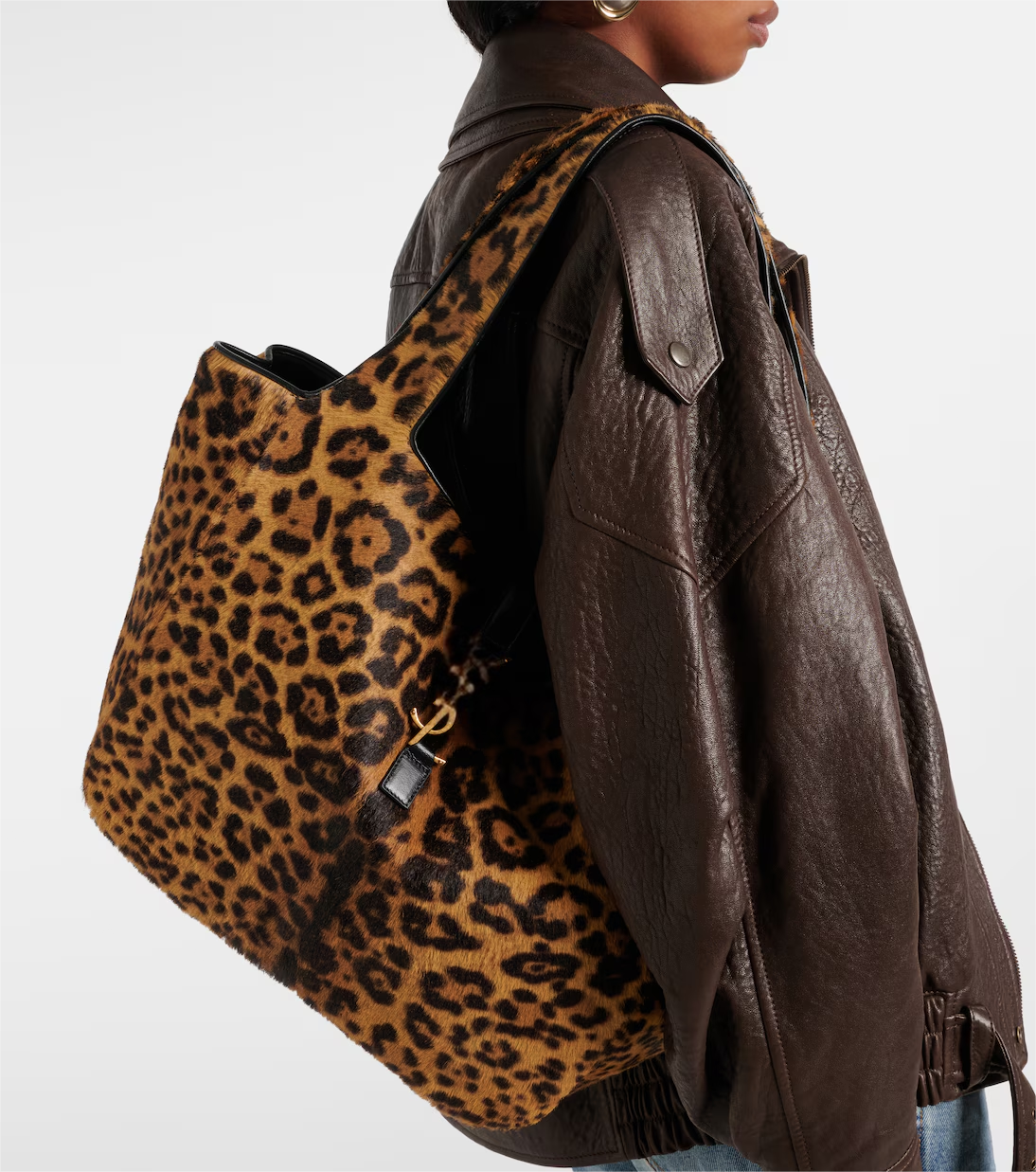 Leopard print large capacity tote bag/handbag