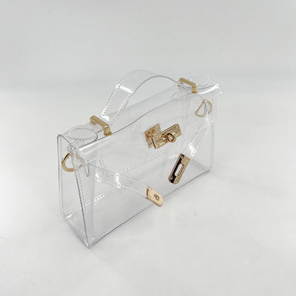 Jelly-like transparent Kelly bag, classic Birkin bag