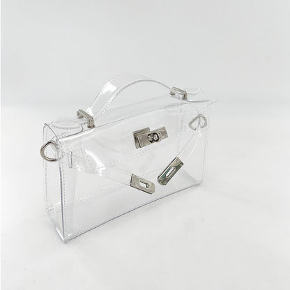Jelly-like transparent Kelly bag, classic Birkin bag