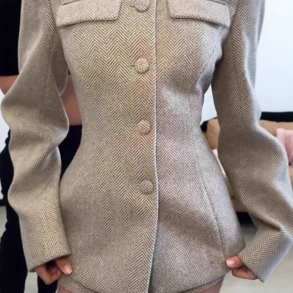 Herringbone wool suit