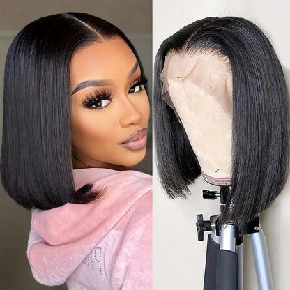 Lace bob haircut medium-length wig