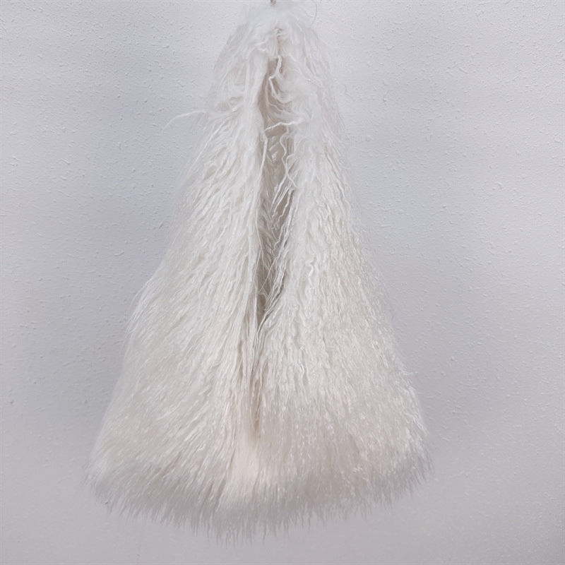 Long-haired shoulder bag/underarm bag