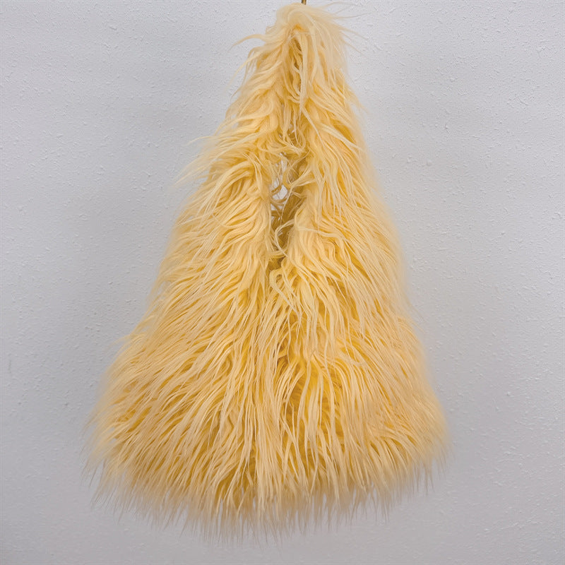 Long-haired shoulder bag/underarm bag