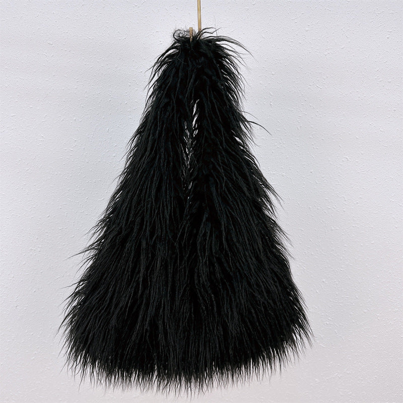 Long-haired shoulder bag/underarm bag