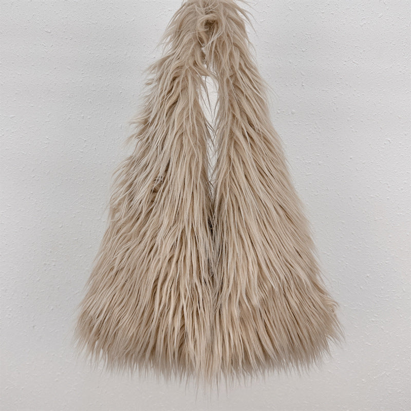 Long-haired shoulder bag/underarm bag