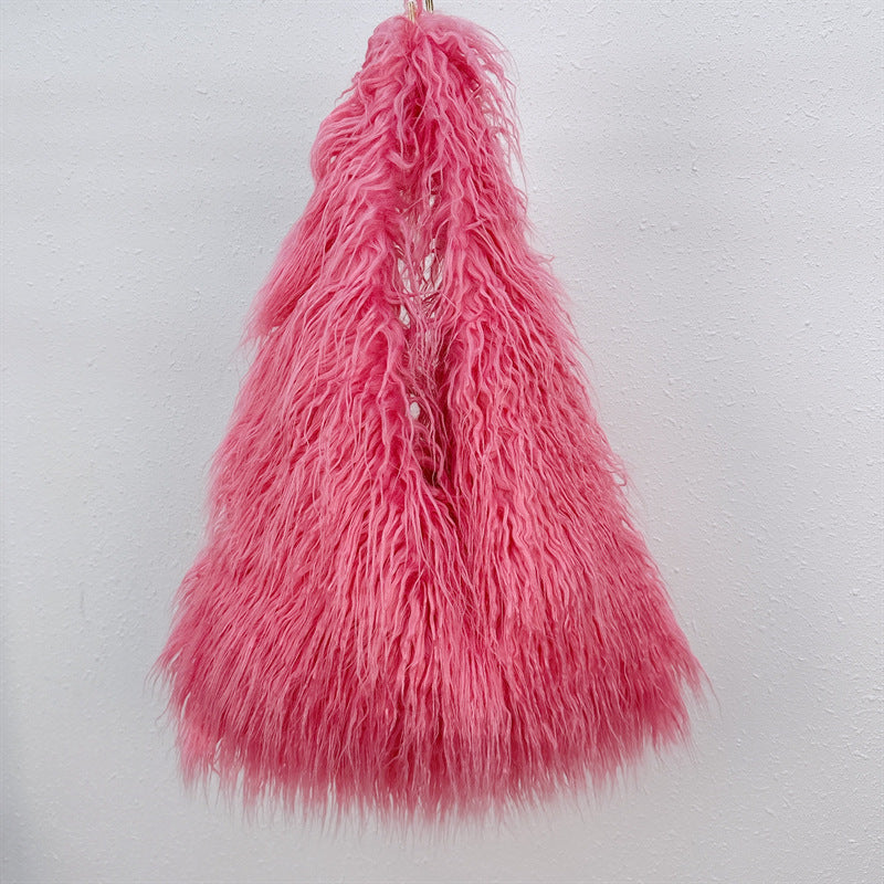 Long-haired shoulder bag/underarm bag